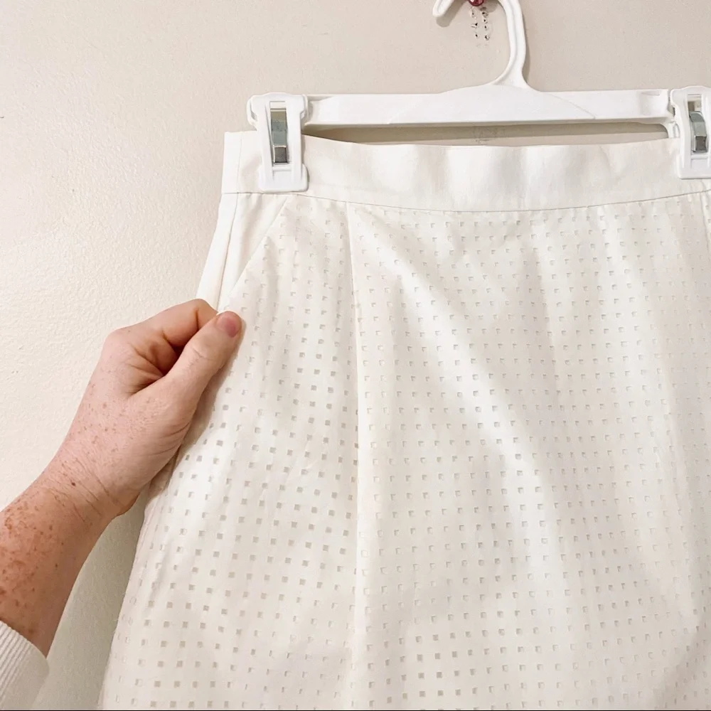 Kate Spade Pockets & Pleats Skirt White Mini size 6